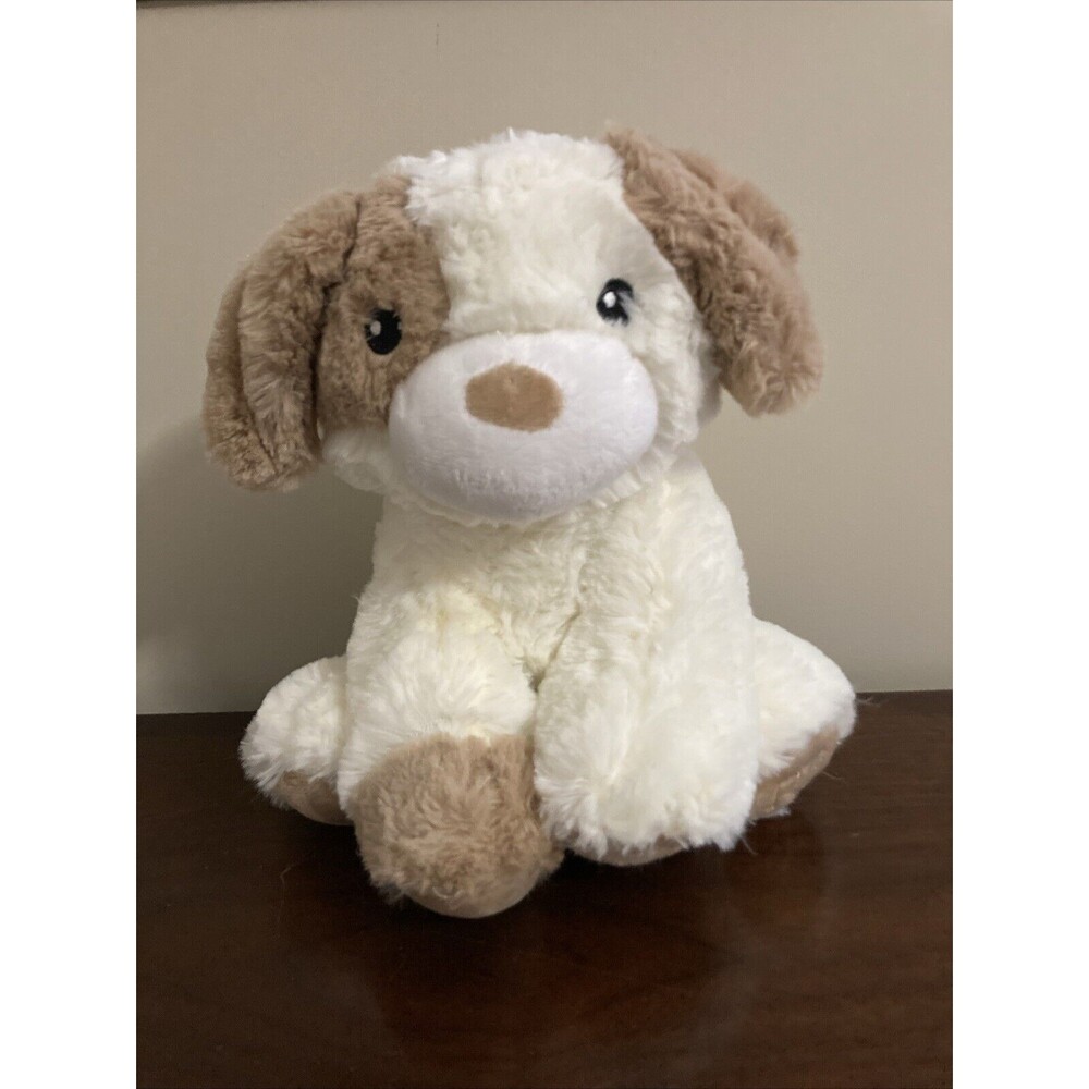 Rachel Zoe Baby Puppy Dog Plush Rattle Tan White Stuffed Animal 10"